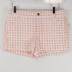 Gap Shorts Sunkissed 100% Cotton Gradiant Grid Print Pink White Size 6 New